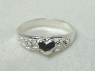 Child Baby Sterling Silver Filigree Heart Ring SZ 1 r52  
