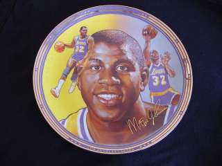 MAGIC JOHNSON Lakers Basketball Gold LE Signature Plate  