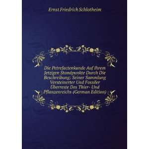   Und Pflanzenreichs (German Edition) Ernst Friedrich Schlotheim Books