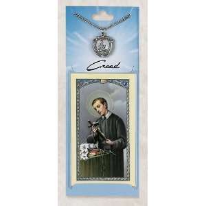  Prayer Card with Pewter Medal St Gerard & Chain Jewelry