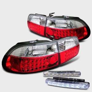 Eautolight 92 95 Honda Civic Hatch 3 Dr LED Tail Lights + Bumper Fog 