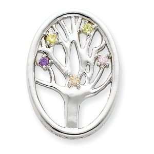 Celtic Tree of Life Art Multicolored CZ Symbol Sterling Silver Pendant 