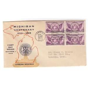   Centenary (33b) First Day Cover; Michigan Centenary 