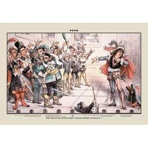 Puck Magazine Scene From the New National Operetta   12x18 Framed 