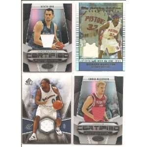 (4) Card Lot of NBA Game Used Jersey Cards . . . 2003 