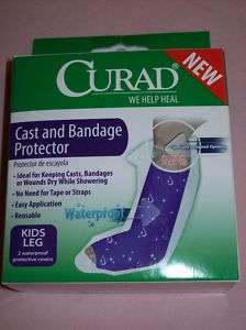 Curad Cast & Bandage Protector qty2 kids reusable NEW  