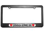 Catahoula Leopard Dog Love with Hearts License Plate Ta