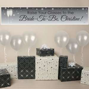  Champagne Glasses   Personalized Bridal Shower Banner 