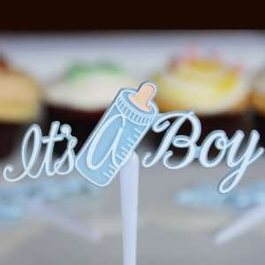  Its a Boy with Baby Bottle Pick   Blue (4 Count) Baby