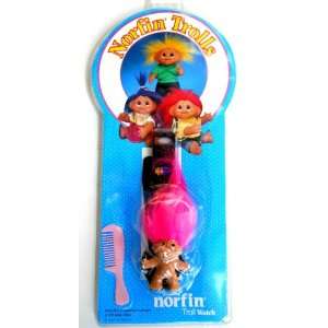  Adopt a Norfin Lucky Troll LCD Watch Pink Hair with Hair 