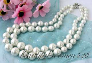 2row 16mm white southsea shell pearl tower necklace. I starting so 