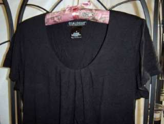 Dialogue Short Sleeve Scoopneck Top w/ Pleating Various Sizes NWOT 