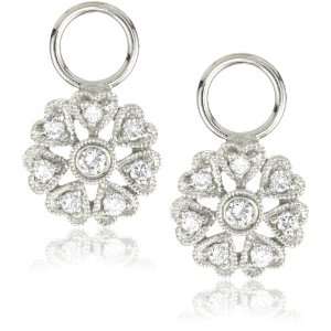   Charmed Life Diamond 14k White Gold Flower Ear Charm Jewelry