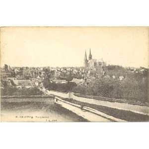   Vintage Postcard Panoramic View of Chartres France 