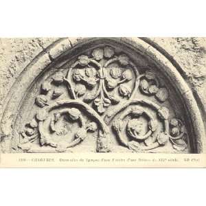   Postcard Decorative Feature of 13th Century House   Chartres France