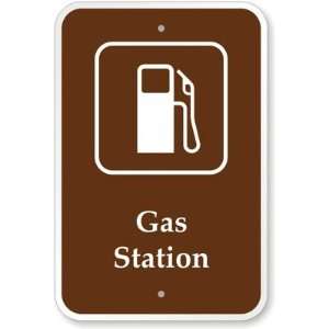  Gas Station (with Graphic) Aluminum Sign, 18 x 12 
