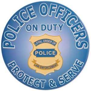  Police Officers On Duty Metal Sign