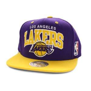  Lakers Vintage Snapback Hat Purple Yellow Sports 