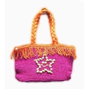  Raffia Handbag Fuschia Starfish By The Each Arts, Crafts 