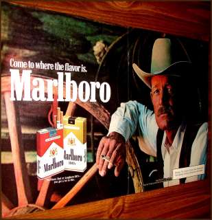 1975 MARLBORO Cigarettes AD~Cowboy Centerfold Photo  