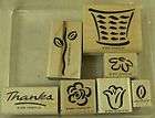 STAMPIN UP BASKET OF BLOSSOMS 7 RUBBER STAMPS 1999