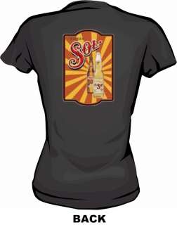 SOL Cerveza Beer Bottle Logo WOMENS Shirt PICK Size  