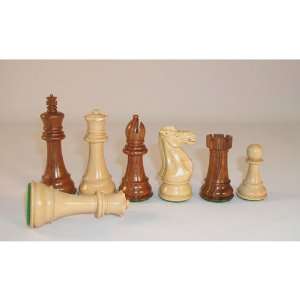 Worldwise Imports Sheesham and Boxwood Imperial Chessmen with 4in King