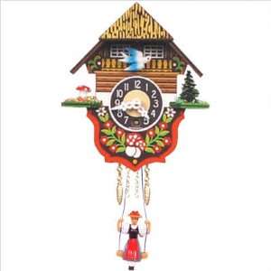  Black Forest 166SQ Clock with Dove and Swinging Girl