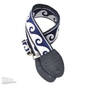   Souldier Guitar Strap   Navy Blue & White Waves Musical Instruments