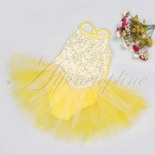 Girls Ballet Tutu Dance Party Sequins Skirt Dress 5 6T  