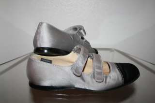CHANEL Women Flat Silver Ballet Runway Shoes Sz 39 8.5  