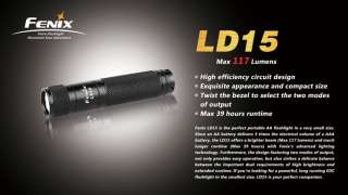 Fenix LD15 XP G R4 LED 117 Lumens AA Flashlight Torch  