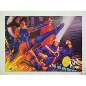  X Men Fleer Ultra Psylocke + Cyclops Foil Card # 2 1994 