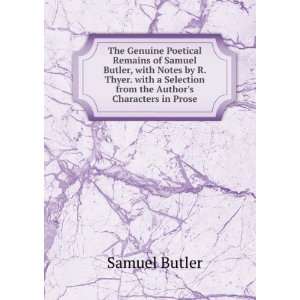   Selection from the Authors Characters in Prose Samuel Butler Books
