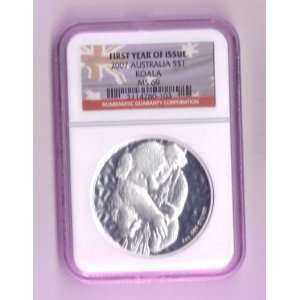 2007 Australia $1 Silver Koala FIRST YEAR OF ISSUE MS 69 Graded by NGC 