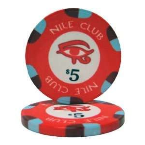  50 $5 Nile Club 10 Gram Ceramic Casino Quality Poker Chips 