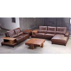  Tosh Furniture Modern Brown Sectional Sofa