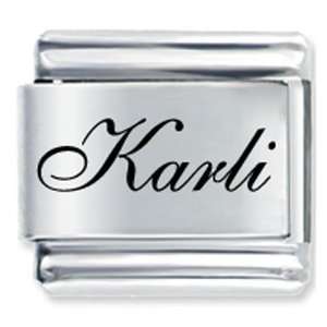   Script Font Name Karli Gift Laser Italian Charm Pugster Jewelry