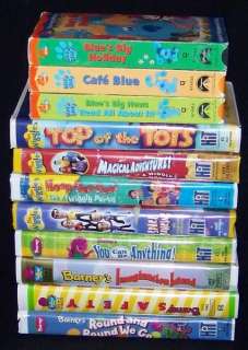 Wiggles, Blues Clues & Barney & Friends Lot of 11 VHS Tapes Kids FREE 