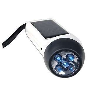  Solar Powered Flashlight with Compass/Mobile Phone Charger 