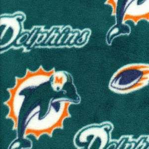 NFL Miami Dolphins Polar Fleece Fabric 