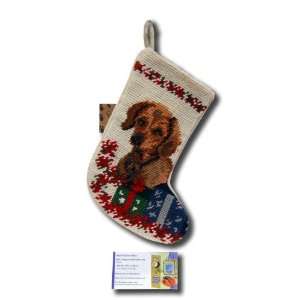 Daschund Dog Stocking Needlepoint Christmas Xmas Animal Weiner Hot Dog 