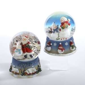   Santa and Snowman Christmas Glitter Globes 2.5 (45mm)