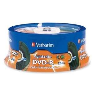  Verbatim VER96433 DVD R, 4.7GB, 16x, 25 per Pack, Color 