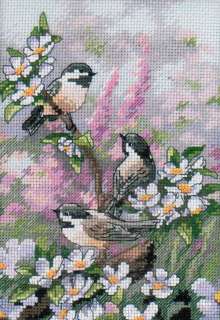 Dimensions Gold Counted Cross Stitch kit ~ CHICKADEES IN SPRING #06884 