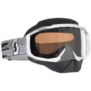  Scott Hustle SnowCross White Goggles with Chrome Lens 