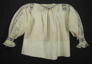   embroidered blouse Romania folk costume ethnic crossstitch embroidery