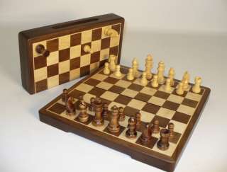 12 inch folding walnut magnetic chess set 68120  