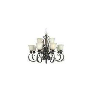  Cipriani   12 Light 37 Chandelier W/ Marbleized Glass 