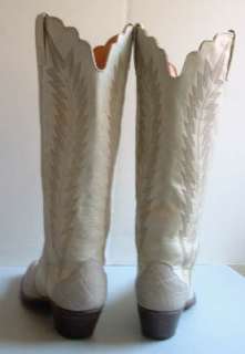 Womens Cowboy Boots  J. Chisholm Bone Elephant Tall Shafts 7.5 M 